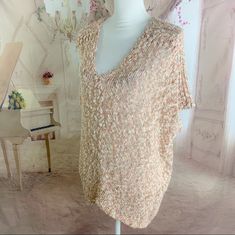 NEW J Jill Multi Color V neck Knit sweater